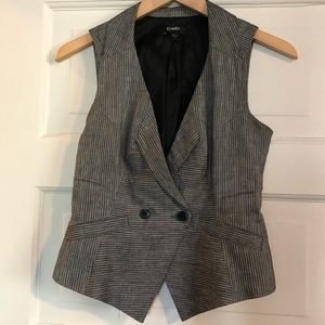 BEBE Grey & White Pinstripe Vest, Size 2
